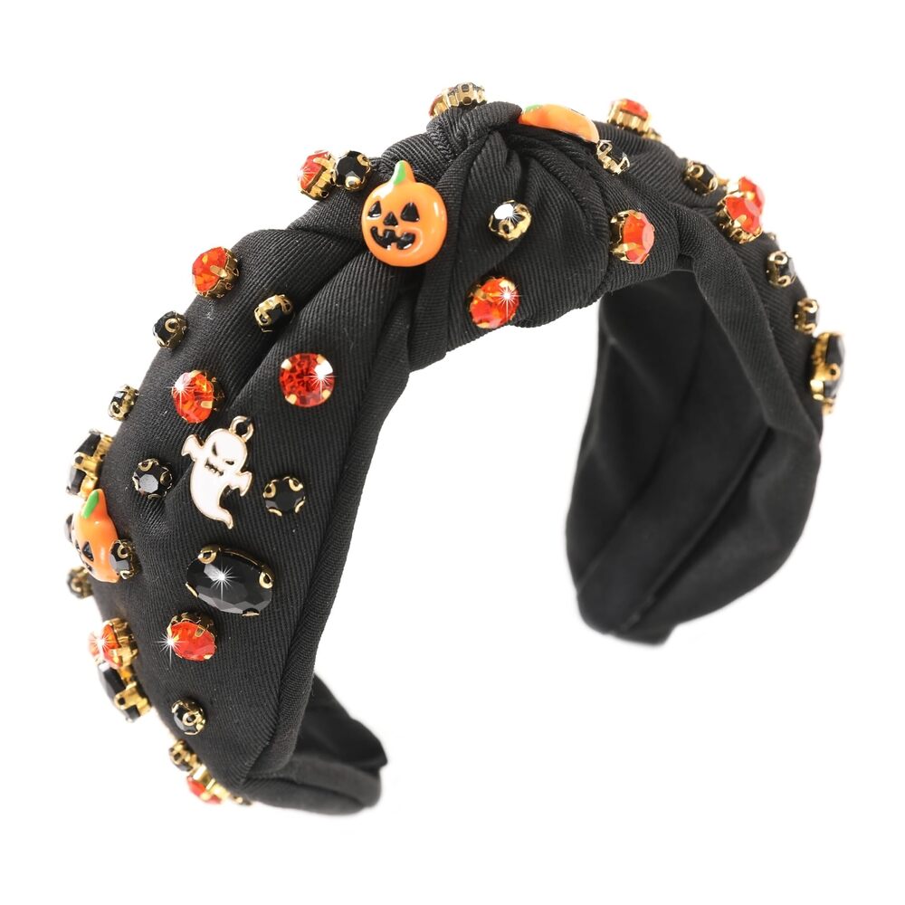 4227 Halloween Jeweled Knotted Headbands Sparkly Crystal Rhinestone